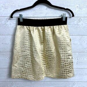 I.N. San Francisco Women’s Gold Snakeskin Print Mini Skirt. Size M
